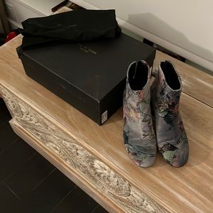 Rag and Bone Drea Boot suede booties (gray floral cam)